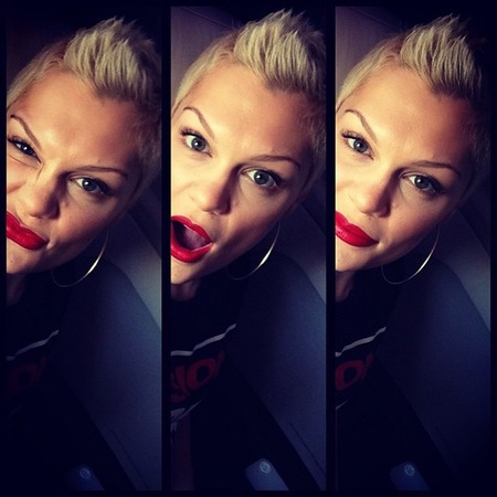 Jessie J with spiked quiff hair