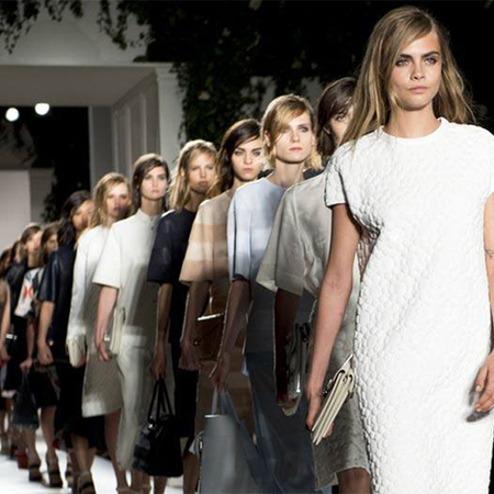 Cara Delevingne at Mulberry SS14 LFW
