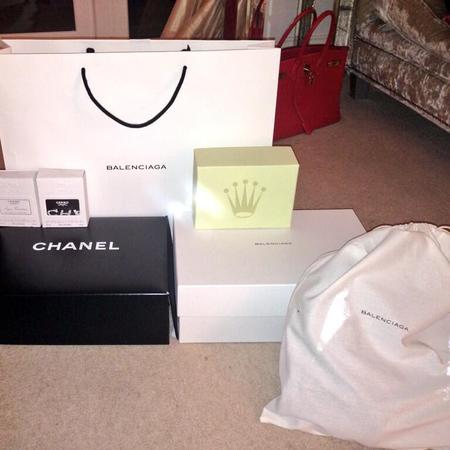 Lauren Goodger Balenciaga bag, Chanel, birthday presents