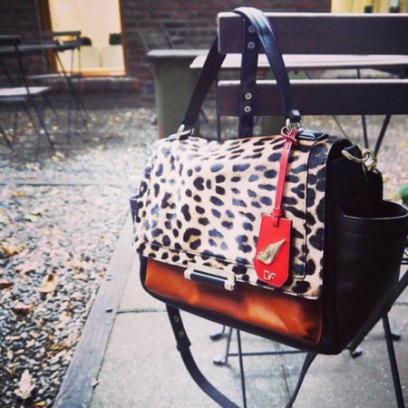 Diane von Fürstenberg's Highline Courier Leopard Haircalf Bag AW13