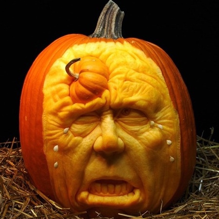 Pumpkin carving that says how we're feeling