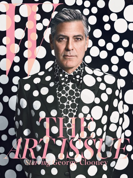 George Clooney W Magazine cover - art issue - guyliner- spots suit - fashion and beauty news - celebrity - handbag.com