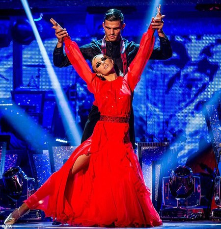 abbey clancy favourite outfit - strictly come dancing - red dress - handbag.com