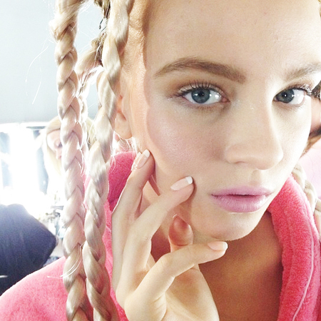 matte pink lipstick at sophia webster london fashion week aw14 show - how to do pink makeup trend - handbag.com