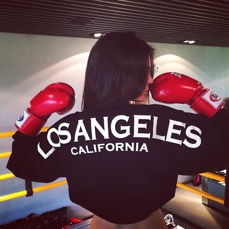 Kendall Jenner - boxing - celebrity workout - kardashian - handbag.com
