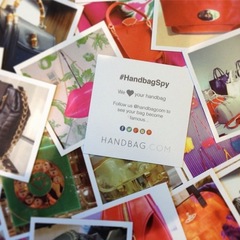 HandbagSpy backdrop of contact cards - #handbagspy - handbags - handbag.com
