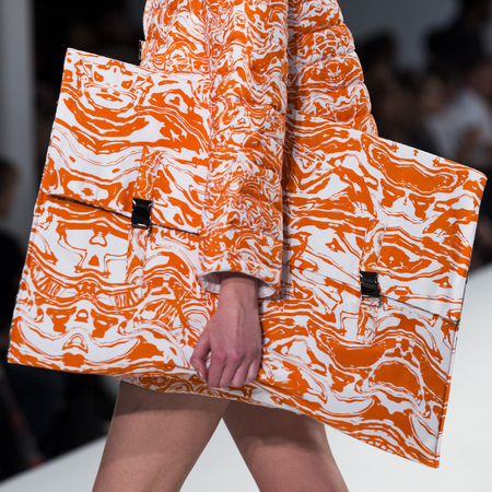 graduate fashion week 2014-best new handbag designers-hannah crawley big orange clutch bag-handbag.com