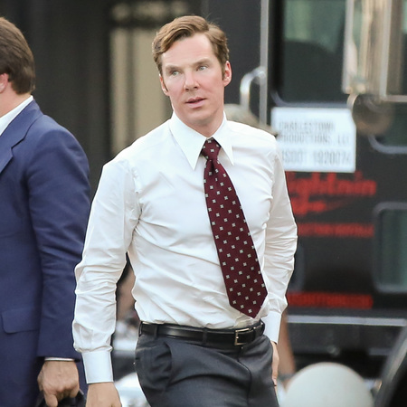 Benedict Cumberbatch - Black Mass on set - in a suit - handsome - hot - handbag.com