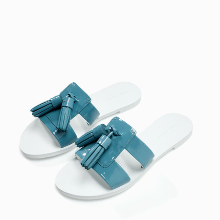 zara tasseled sandals - get glam slider sandals - like beyonce from high street - shopping feature - handbag.com